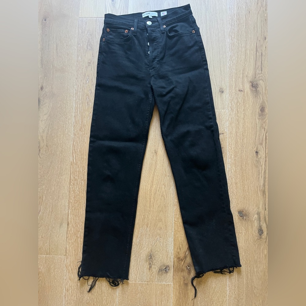 Re/Done Women’s Straight Black Jeans